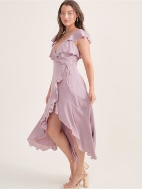 Altard State Cottage Tiered Wrap Maxi Fairy Dress XS Ruffle Flutter Asymmetric